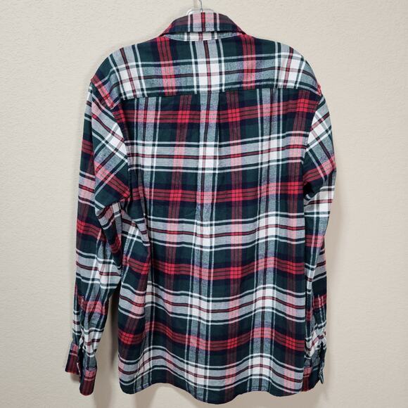 Vineyard Vines Mens Whale Plaid Flannel Shirt M Christmas Holiday Green Red Logo - Picture 4 of 16